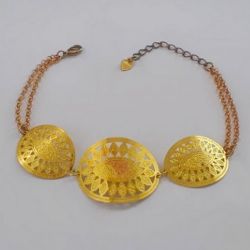 PULSEIRA NO BRUTO PRONTO PARA O BANHO -  PULSEIRA FEMININA COM CORRENTE ELLO  PORTUGUES E CONECTORES VAZADOS - TAMANHO: 20,0CM - PESO:4,9GR - BRU4108