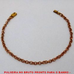 PULSEIRA NO BRUTO PRONTO PARA O BANHO -  PULSEIRA FEMININA COM CORRENTE ELLO  PORTUGUES E FECHO GAVETA - LARGURA:3MM -  TAMANHO:19,0CM - PESO:3,1GR - BRU187