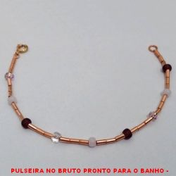 PULSEIRA NO BRUTO PRONTO PARA O BANHO -  PULSEIRA FEMININA COM MIÇANGAS -  TAMANHO:17,0CM - PESO:2,7GR - BRU4201