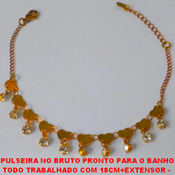 PULSEIRA NO BRUTO PRONTO PARA O BANHO TODO TRABALHADO COM 18CM+EXTENSOR -  PESO 4,8GR (FAB) BRU3518