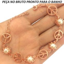 PULSEIRA NO BRUTO PRONTO PARA O BANHO JÁ NO COBRE COM PEROLAS TAMANHO APROXIMADO:18CM+EXTENSOR 5GR REF:BRU600