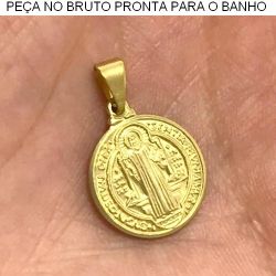 PINGENTE NO BRUTO PRONTO PARA O BANHO JA NO COBRE(1864) SÃO BENTO TAMANHO APROXIMADO:20MM 2.7GR REF:BRU1208