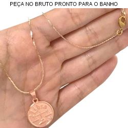 GARGANTILHA NO BRUTO PRONTO PARA O BANHO SIGNO DE LIBRA 5GR TAM APROX CORRENTE:45CM TAM APROX PINGENTE:2CM REF:BRU071