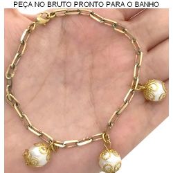 PULSEIRA NO BRUTO PRONTO PARA O BANHO JA NO COBRE PÉROLA 10MM 5,8GR TAM APROX:20CM REF:BRU495 (rober)