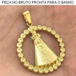 PINGENTE NO BRUTO PRONTO PARA O BANHO JA NO COBRE NOSSA SENHORA APARECIDA TAMANHO APROXIMADO:2MM 2,1GR REF:BRU825