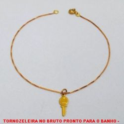 TORNOZELEIRA NO BRUTO PRONTO PARA O BANHO -  TORNOZELEIRA COM CHAVE - TAMANHO 23,0CM - PESO: 1,1GR - BRU3976
