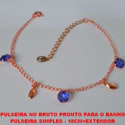 PULSEIRA NO BRUTO PRONTO PARA O BANHO PULSEIRA SIMPLES - 18CM+EXTENSOR PESO TOTAL 1,6GR - BRU1541