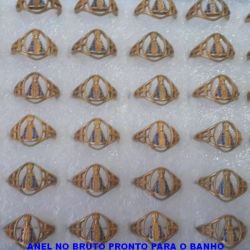 ANEL NO BRUTO PRONTO PARA O BANHO  (ALTA FUSÃO)NOSSA SENHORA APARECIDA COM O MANTO AZUL- PESO 3.1GR - AN00058