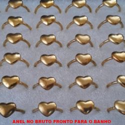 ANEL NO BRUTO PRONTO PARA O BANHO MODELO DE CORAÇÃO EM ALTA FUSÃO  (PESO MEDIO 2,5GR ) CORAÇÃO DE 12MM. AN00080