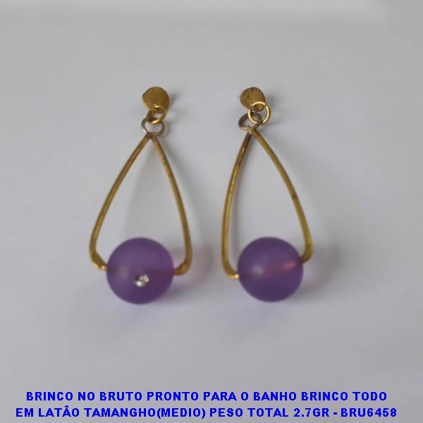 BRINCO NO BRUTO PRONTO PARA O BANHO BRINCO TODO EM LATÃO TAMANGHO(MEDIO) PESO TOTAL 2.7GR - BRU6458 ***
