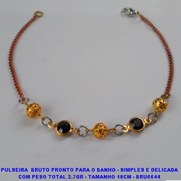 PULSEIRA  BRUTO PRONTO PARA O BANHO - SIMPLES E DELICADA COM PESO TOTAL 2.7GR - TAMANHO 18CM - BRU6644