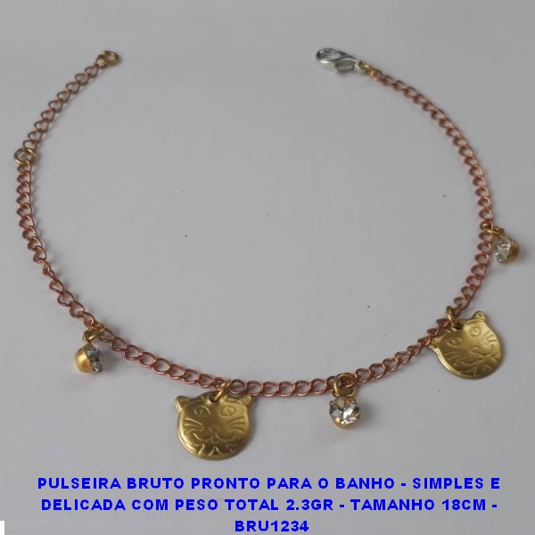 PULSEIRA BRUTO PRONTO PARA O BANHO - SIMPLES E  DELICADA COM PESO TOTAL 2.3GR - TAMANHO 18CM -  BRU1234