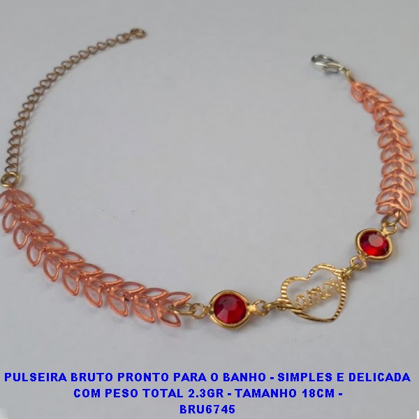PULSEIRA BRUTO PRONTO PARA O BANHO - SIMPLES E DELICADA  COM PESO TOTAL 2.3GR - TAMANHO 18CM -  BRU6745