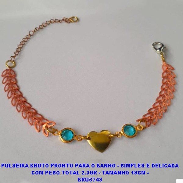 PULSEIRA BRUTO PRONTO PARA O BANHO - SIMPLES E DELICADA  COM PESO TOTAL 2.3GR - TAMANHO 18CM -  BRU6748