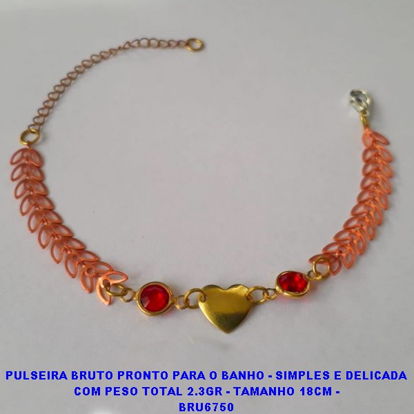 PULSEIRA BRUTO PRONTO PARA O BANHO - SIMPLES E DELICADA  COM PESO TOTAL 2.3GR - TAMANHO 18CM -  BRU6750