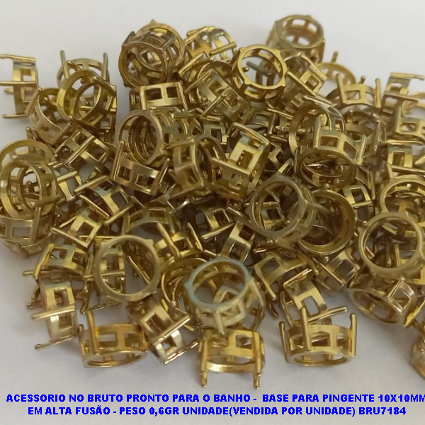 ACESSORIO NO BRUTO PRONTO PARA O BANHO - BASE PARA PINGENTE 10X10MM (REDONDA) EM ALTA FUSÃO - PESO 0,6GR UNIDADE(VENDIDA POR UNIDADE) BRU7184