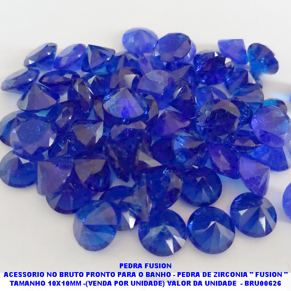 ACESSORIO NO BRUTO PRONTO PARA O BANHO - PEDRA DE ZIRCONIA " FUSION " TAMANHO 10X10MM -(VENDA POR UNIDADE) VALOR DA UNIDADE  - BRU00626