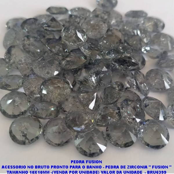 ACESSORIO NO BRUTO PRONTO PARA O BANHO - PEDRA DE ZIRCONIA " FUSION " TAMANHO 10X10MM -(VENDA POR UNIDADE) VALOR DA UNIDADE  - BRU6399