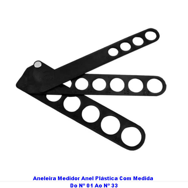 ANELEIRA MEDIDOR DE ANEL PLASTICO COM MEDIDO DO 01 ATE NUMERO 33