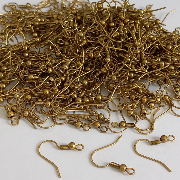 ACESSORIO NO BRUTO PRONTO PARA O BANHO - BASE DE BRINCO TIPO ANZOL - (VENDIDA POR PAR) PESO DO PAR0,5GR - BRU00045