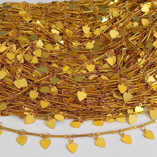 CORRENTE NO BRUTO PRONTO PARA O BANHO - TODA TRABALHADA COM CORAÇÃO - PESO DO METRO 12,9 - CORRENTE VENDIDA POR METRO - BRU00075