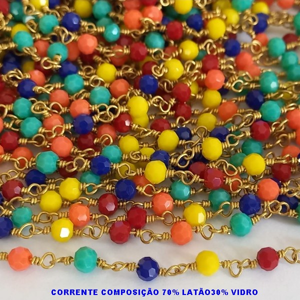 CORRENTE NO BRUTO PRONTO PARA O NHO CORRENTE VENDIDA POR METRO - COMPOSIÇÃO 70% ATÃO E 30% VIDRO(SEXTAVADO) BRU00093