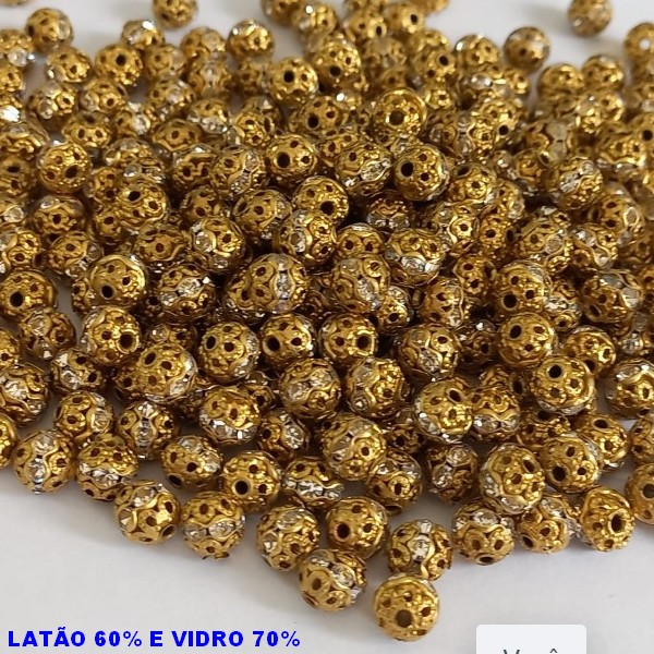 ACESSORIO NO BRUTO PRONTO PARA OBANHO (CX13) - BOLINHAS DE 4MM - COMPOSIÇÃO 60% LATÃO E 40% VIDRO(VENDIDO POR UNIDADE -PESO DA UNIDADE0,3GR - 000139