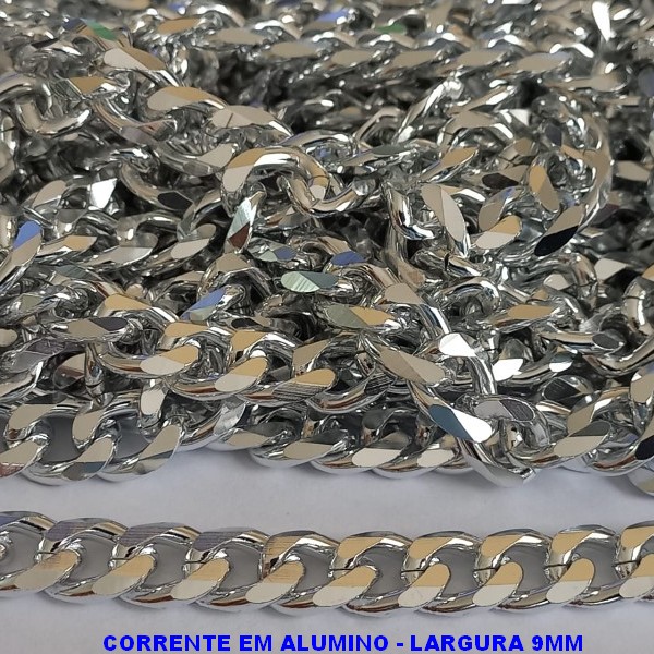 CORRENTE NO BRUTO PRONTO PARA O BANHO - "ALUMINIO" CORRENTE VENDIDA POR METRO - PESO DO METRO 4.1GR - BRU000158