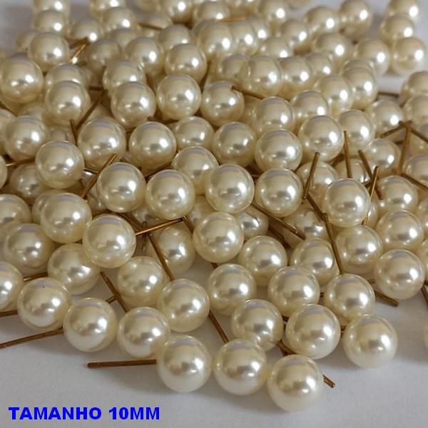 ACESSORIO(BRINCO NO BRUTO PRONTO PARA O BANHO -(BRINCO DE PEROLA COM PINO)TAMANHO 10MM - PESO TOTAL 1,4GR - BRU7422A