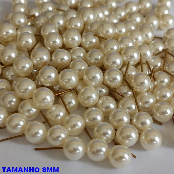 ACESSORIO (BRINCO NO BRUTO PRONTO PARA O BANHO -(BRINCO DE PEROLA COM PINO)TAMANHO 8MM - PESO TOTAL 0,9GR - BRU6330