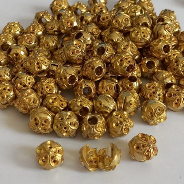 ACESSORIO NO BRUTO PRONTO PARA O BANHO(CX52) (8MM)- BERLOQUE PARA PULSEIRA SIMILAR A PANDORA(PEÇA VENDIDA POR UNIDADE)(ESPACE TRAVA) - PESO 1,6GR -BRU000224