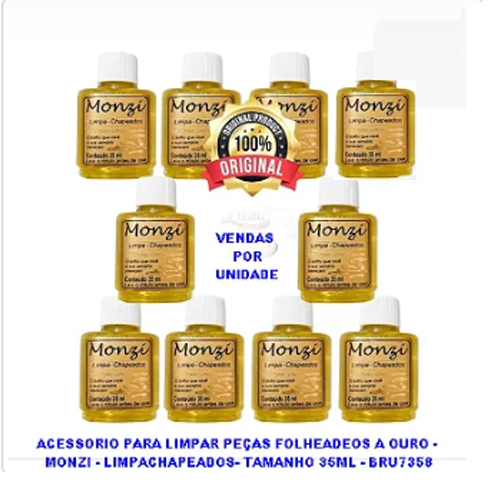 ACESSORIO PARA LIMPAR PEÇAS FOLHEADOS A OURO -  MONZI - LIMPA CHAPEADOS- TAMANHO 35ML -  BRU0357