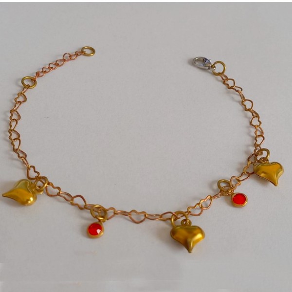 PULSEIRA NO BRUTO PRONTO PARA O NANHO  - DELICADA COM CORRENTE DE CORAÇÃO - TAMANHO 18CM - PESO 1,8GR - BRU4569