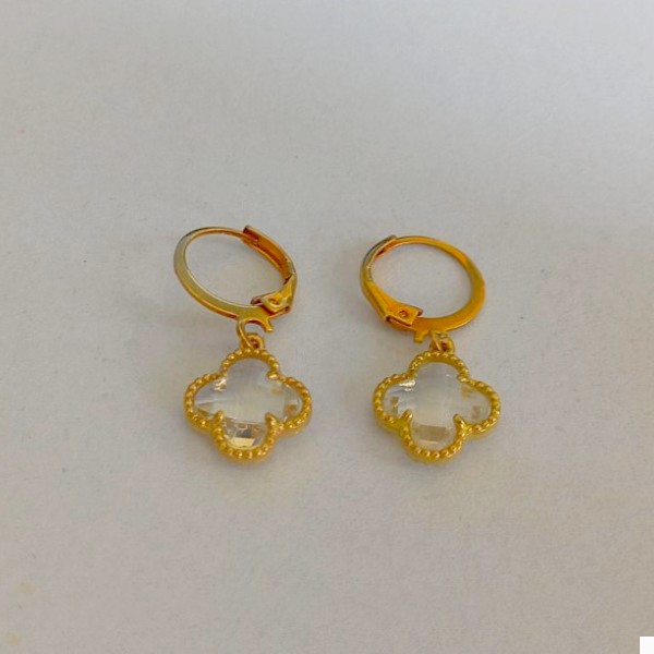 BRINCO NO BRUTO PRONTO PARA O BANHO - BRINCO DE ARGOLINHA DE PRESSÃO - PESO TOTAL 2,3GR - (VAN CLEEF) PINGENTE DE 12MM - BRU000272