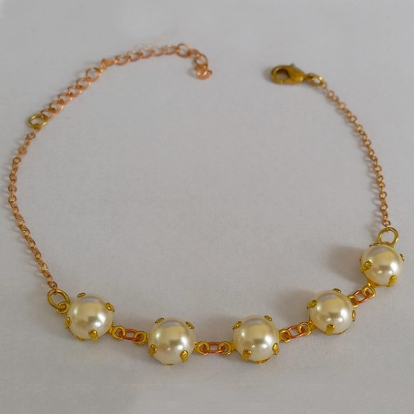 PULSEIRA NO BRUTO PRONTO PARA O NANHO  - DELICADA COM CORRENTE CADEADO - TAMANHO 18CM - PESO 1,8GR - BRU3512