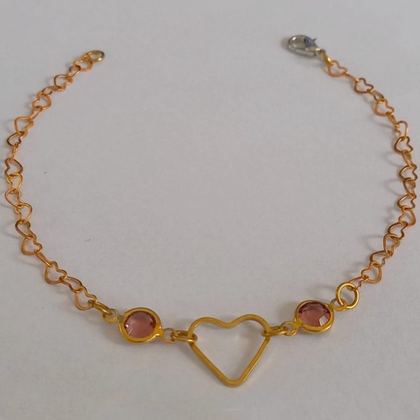 PULSEIRA NO BRUTO PRONTO PARA O NANHO  - DELICADA COM CORRENTE CADEADO - TAMANHO 18CM - PESO 1,8GR - BRU6379