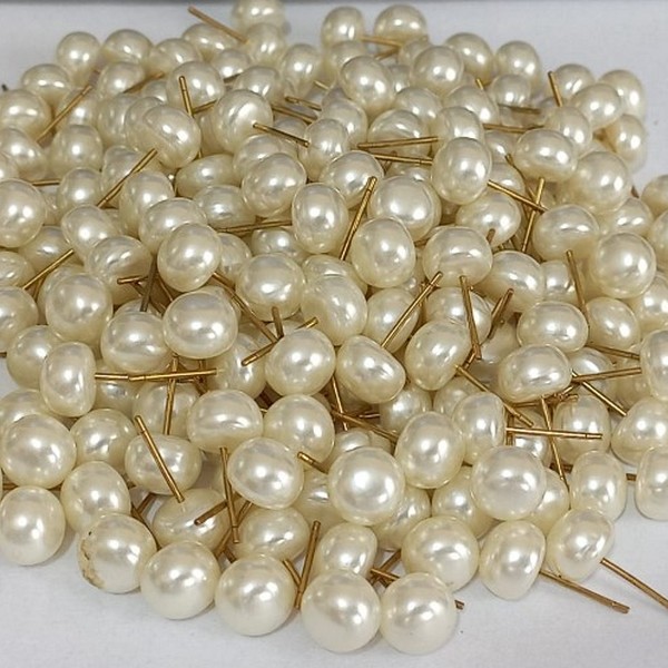 ACESSORIO (BRINCO NO BRUTO PRONTO PARA O BANHO -BRINCO DE PEROLA OVALADO - TAMANHO 8MM - PESO TOTAL BRU3872