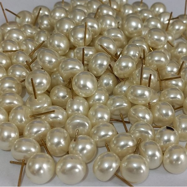 ACESSORIO(BRINCO NO BRUTO PRONTO PARA O BANHO -BRINCO DE PEROLA ACHATADA - TAMANHO 10MM - PESO TOTAL BRU1019