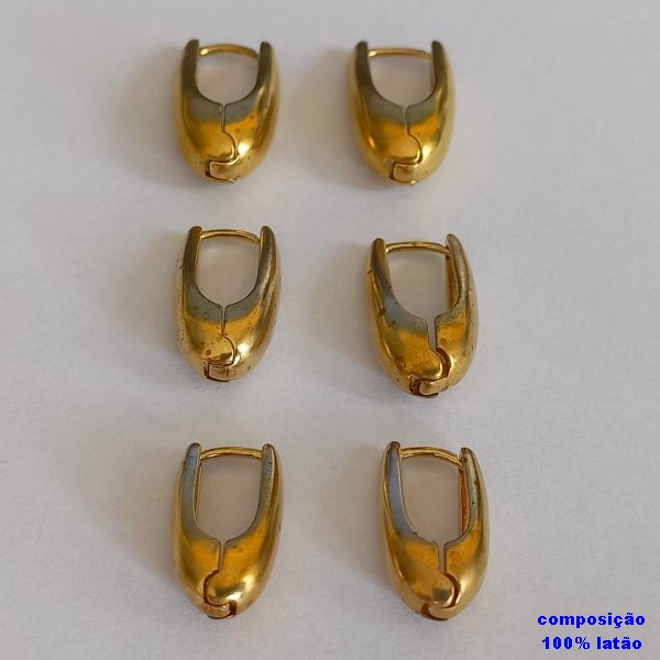 BRINCO NO BRUTO PRONTO PARA O BANHO - TRIO DE BRINCO COM TREIS PAR - TAMANHO 22MM / 20MM / 18MM - PESO TOTAL DO TRIO -12,2GR - BRU3630