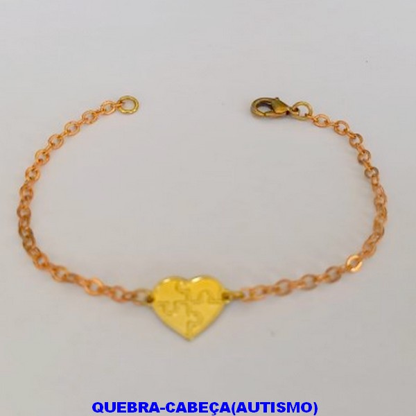 PULSEIRA INFANTIL NO BRUTO PRONTO PARA O BANHO -(5047)CORAÇÃO 10MM QUEBRA-CABEÇA(AUTISMO)-TAMANHO 14CM - BRU3362A