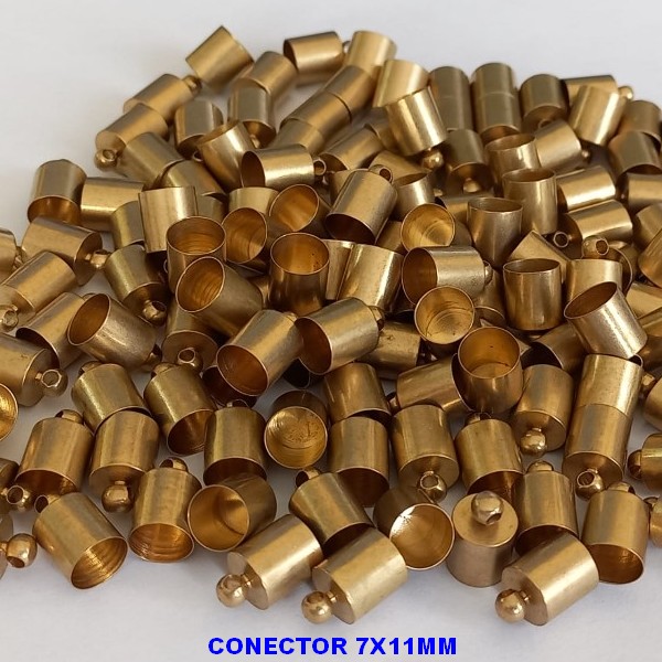 ACESSORIO NO BRUTO PRONTO PARA O BANHO - CONECTOR 7X11MM - PESO DA UNIDADE 0,6GR - COMPOSIÇÃO 100% LATÃO(VENDIDO POR UNIDADE) BRU000369