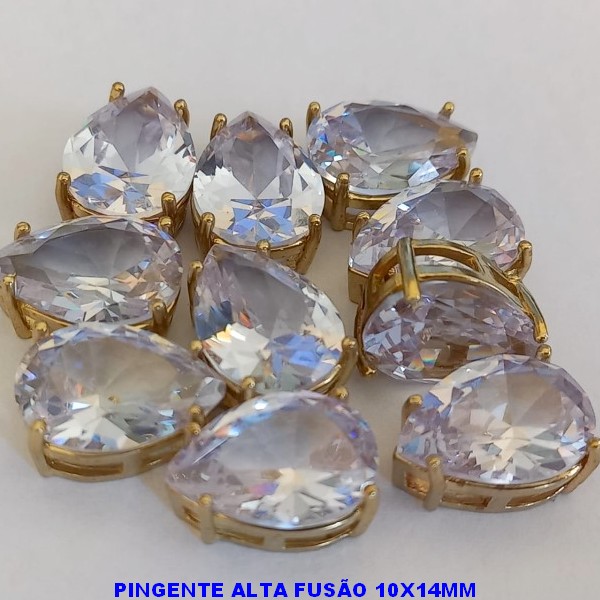 ACESSORIO NO BRUTO PRONTO PARA O BANHO - PINGENTE NO BRUTO COM BASE 10X14 EM ALTA FUSÃO - PEDRA DE ZIRCONIA  - PESO TOTAL 1.4GR - (PEÇA VENDIDA POR UNIDADE - BRU000409