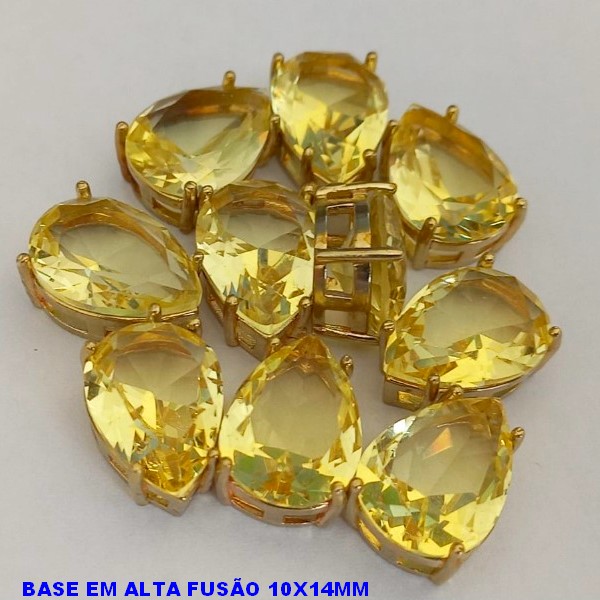 ACESSORIO NO BRUTO PRONTO PARA O BANHO - PINGENTE NO BRUTO COM BASE 10X14 EM ALTA FUSÃO - PEDRA DE ZIRCONIA  - PESO TOTAL 1.4GR - (PEÇA VENDIDA POR UNIDADE - BRU000422