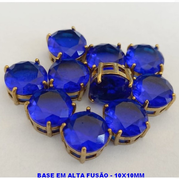 ACESSORIO NO BRUTO PRONTO PARA O BANHO - PEDRA DE ZIRCONIA FUSIÃO ) + PINGENTE COM BASE EM ALTA FUSÃO " 10X10MM " REDONDO - PESO TOTAL 1,6GR - BRU000426