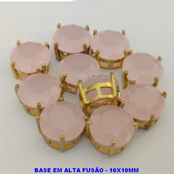 ACESSORIO NO BRUTO PRONTO PARA O BANHO - PEDRA DE ZIRCONIA FOSCA) + PINGENTE COM BASE EM ALTA FUSÃO " 10X10MM " REDONDO - PESO TOTAL 1,6GR - BRU000438