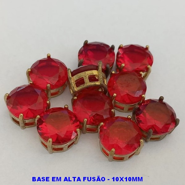 ACESSORIO NO BRUTO PRONTO PARA O BANHO - PEDRA DE ZIRCONIA ) + PINGENTE COM BASE EM ALTA FUSÃO " 10X10MM " REDONDO - PESO TOTAL 1,6GR - BRU000469