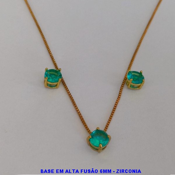 CONJUNTO NO BRUTO PRONTO PARA O BANHO - (PONTA DE LUZ 6MM COM ZIRCONIA)COM BASE DE BRINCO E PINGENTE EM ALTA FUSÃO (COM FECHO LAGOSTA EM LATÃO)- BRU0775B