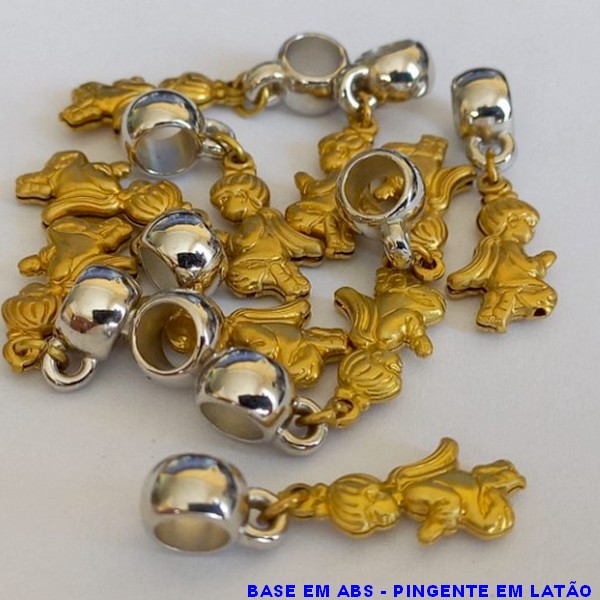 ACESSORIO NO BRUTO PRONTO PARA O BANHO(798)BASE EM ABS -ANJO DUPLO JOELHO 15MM -  BERLOQUE PARA PULSEIRA SIMILAR A PANDORA(PEÇA VENDIDA POR UNIDADE) - PESO 1,5GR - BRU000520