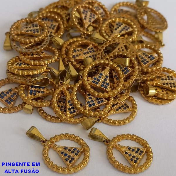 PINGENTE  NO BRUTO PRONTO PARA O BANHO (CX24) - PINGENTE DE NOSSA SENHORA APARECIDA DE 16MM(TODA CRAVEJADA EM MICRO ZIRCONIAS  - PESO 1GR -  COMPOSIÇÃO 70% ALTA FUSÃO 30% ZIRCONIA - BRU000530