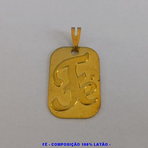 PINGENTE NO BRUTO PRONTO PARA BANHO PESO TOTAL 2.8GR) (E3016  PLACA MILITAR FÉ  30MM(3CM)) BRU2404D